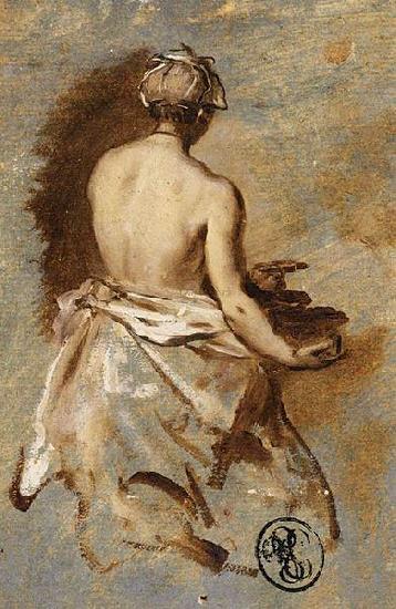 Nicolas Vleughels Young Woman with a Nude Back Presenting a Bowl Sweden oil painting art